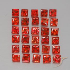 Gemas de zafiro naranja natural de 2,66 ct, cuadrado, VVS-VS