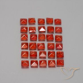 Gemas de zafiro naranja natural de 2,66 ct, cuadrado, VVS-VS