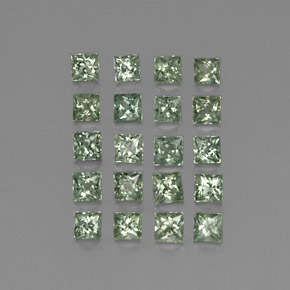 Gemas de zafiro verde natural de  ct, cuadrado, VVS-VS