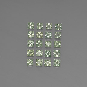 Gemas de zafiro verde natural de  ct, cuadrado, VVS-VS