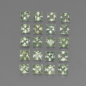 Gemas de zafiro verde natural de  ct, cuadrado, VVS-VS