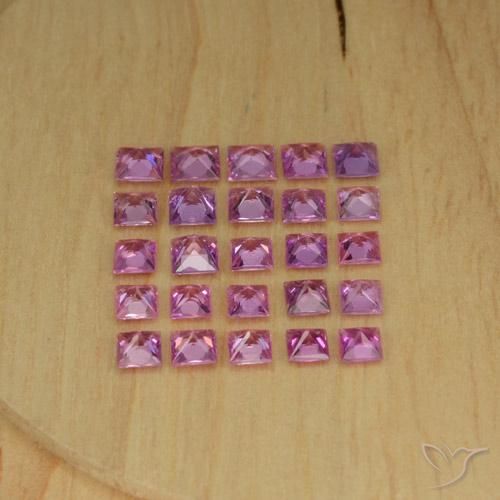 Gemas de Zafiro Púrpura claro natural de 4.19 ct, Cuadrado, VVS-VS