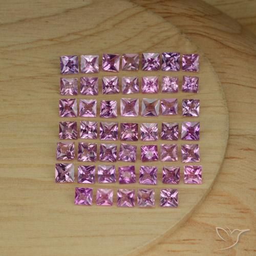 Gemas de Zafiro Púrpura rosado natural de 5.60 ct, Cuadrado, VVS-VS