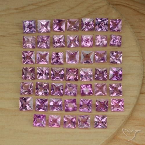 Gemas de Zafiro Púrpura rosado natural de 5.60 ct, Cuadrado, VVS-VS