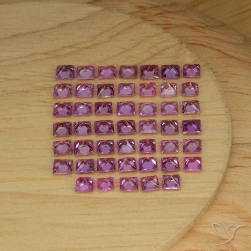 Gemas de Zafiro Púrpura rosado natural de 5.60 ct, Cuadrado, VVS-VS
