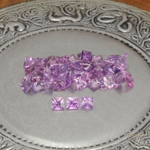 Gemas de Zafiro Púrpura rosado natural de 4.65 ct, Cuadrado, VVS-VS