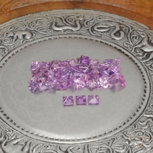 Gemas de Zafiro Púrpura rosado natural de 4.65 ct, Cuadrado, VVS-VS