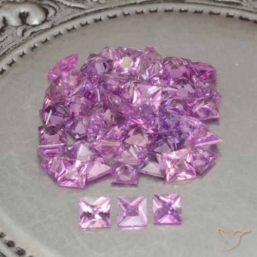 Gemas de Zafiro Púrpura uva muy claro natural de 4.38 ct, Cuadrado, VVS-VS