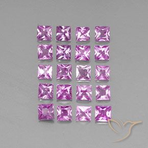 Gemas de Zafiro Púrpura rosado natural de 3.50 ct, Cuadrado, VVS-VS