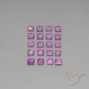 Gemas de Zafiro Púrpura rosado natural de 3.50 ct, Cuadrado, VVS-VS