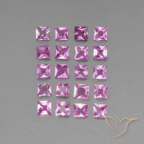 Gemas de zafiro púrpura natural de 2,59 ct, cuadrado, VVS-VS
