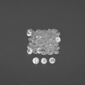 Gemas de zafiro blanco natural de  ct, corte redondo, VVS-VS