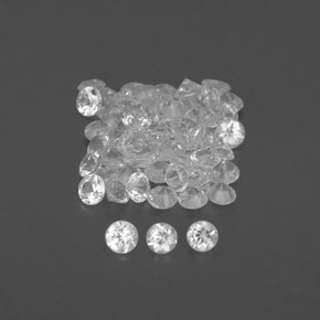 Gemas de zafiro blanco natural de  ct, corte redondo, VVS-VS