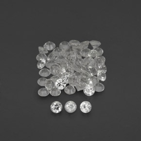 Gemas de zafiro blanco natural de  ct, corte redondo, VVS-VS