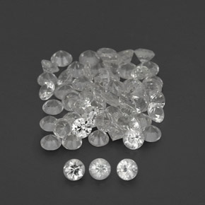 Gemas de zafiro blanco natural de  ct, corte redondo, VVS-VS