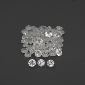 Gemas de zafiro blanco natural de  ct, corte redondo, VVS-VS