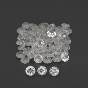 Gemas de zafiro blanco natural de  ct, corte redondo, VVS-VS