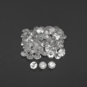 Gemas de zafiro blanco natural de  ct, corte redondo, VVS-VS
