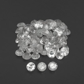 Gemas de zafiro blanco natural de  ct, corte redondo, VVS-VS