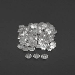 Gemas de zafiro blanco natural de  ct, corte redondo, VVS-VS