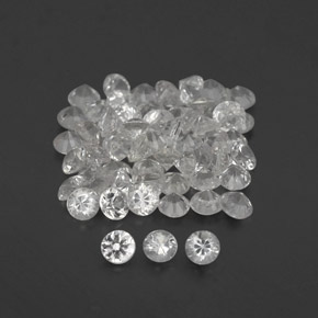 Gemas de zafiro blanco natural de  ct, corte redondo, VVS-VS
