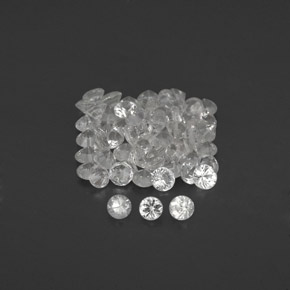Gemas de zafiro blanco natural de  ct, corte redondo, VVS-VS