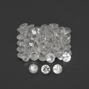 Gemas de zafiro blanco natural de  ct, corte redondo, VVS-VS