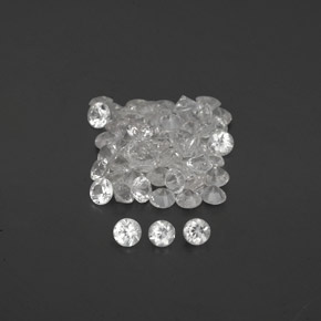 Gemas de zafiro blanco natural de  ct, corte redondo, VVS-VS