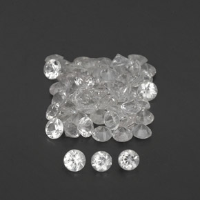 Gemas de zafiro blanco natural de  ct, corte redondo, VVS-VS