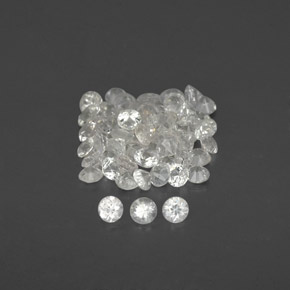 Gemas de zafiro blanco natural de  ct, corte redondo, VVS-VS