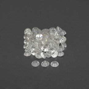 Gemas de zafiro blanco natural de  ct, corte redondo, VVS-VS