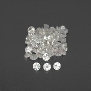 Gemas de zafiro blanco natural de  ct, corte redondo, VVS-VS