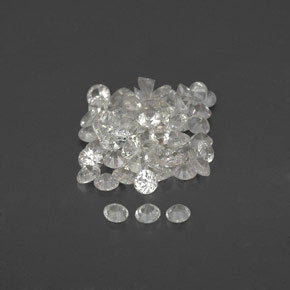 Gemas de zafiro blanco natural de  ct, corte redondo, VVS-VS