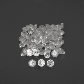 Gemas de zafiro blanco natural de  ct, corte redondo, VVS-VS