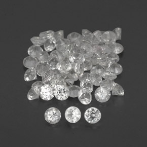 Gemas de zafiro blanco natural de  ct, corte redondo, VVS-VS