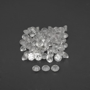 Gemas de zafiro blanco natural de  ct, corte redondo, VVS-VS