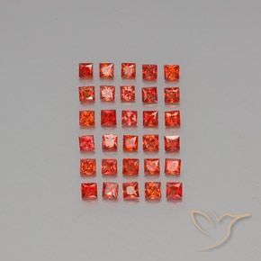 Gemas de Zafiro Rojo claro natural de 3.21 ct, Cuadrado, VVS-VS