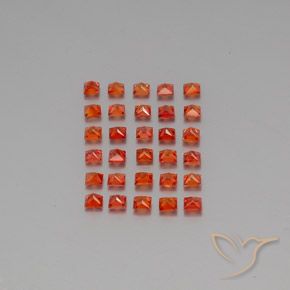 Gemas de Zafiro Rojo claro natural de 3.21 ct, Cuadrado, VVS-VS