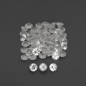 Gemas de zafiro blanco natural de  ct, corte redondo, VVS-VS