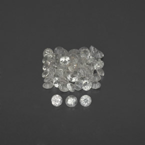 Gemas de zafiro blanco natural de  ct, corte redondo, VVS-VS
