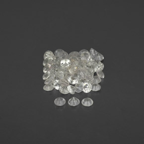 Gemas de zafiro blanco natural de  ct, corte redondo, VVS-VS