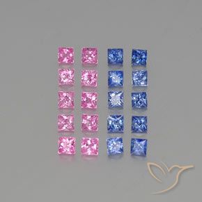 Gemas de zafiro multicolor natural de 2,65 ct, cuadrado, VVS-VS