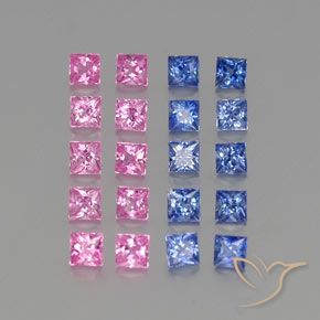 Gemas de zafiro multicolor natural de 2,65 ct, cuadrado, VVS-VS