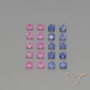 Gemas de zafiro multicolor natural de 2,65 ct, cuadrado, VVS-VS