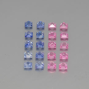 Gemas de Zafiro Multicolor natural de 4.18 ct, Cuadrado, VVS-VS