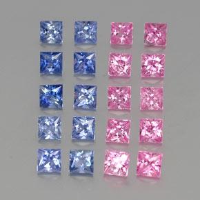 Gemas de zafiro multicolor natural de 4,74 ct, cuadrado, VVS-VS