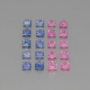 Gemas de zafiro multicolor natural de 4,74 ct, cuadrado, VVS-VS