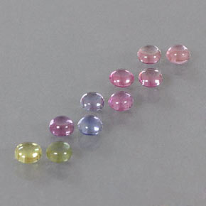 Gemas de zafiro multicolor natural de 2,69 ct, corte redondo, transparente