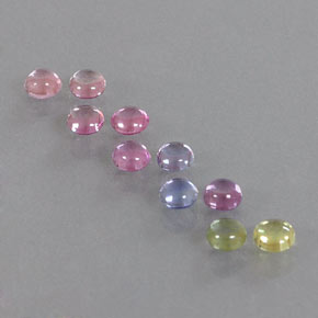 Gemas de zafiro multicolor natural de 2,69 ct, corte redondo, transparente