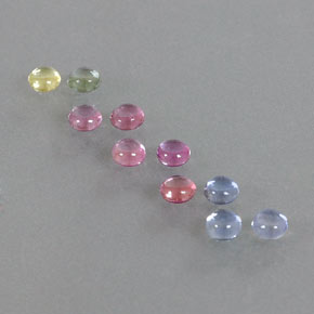Gemas de zafiro multicolor natural de  ct, corte redondo, transparente